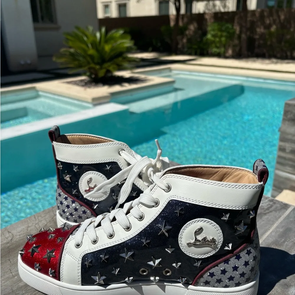 Studded High-Top Christian Louboutin Sneakers - Picture 3 of 4
